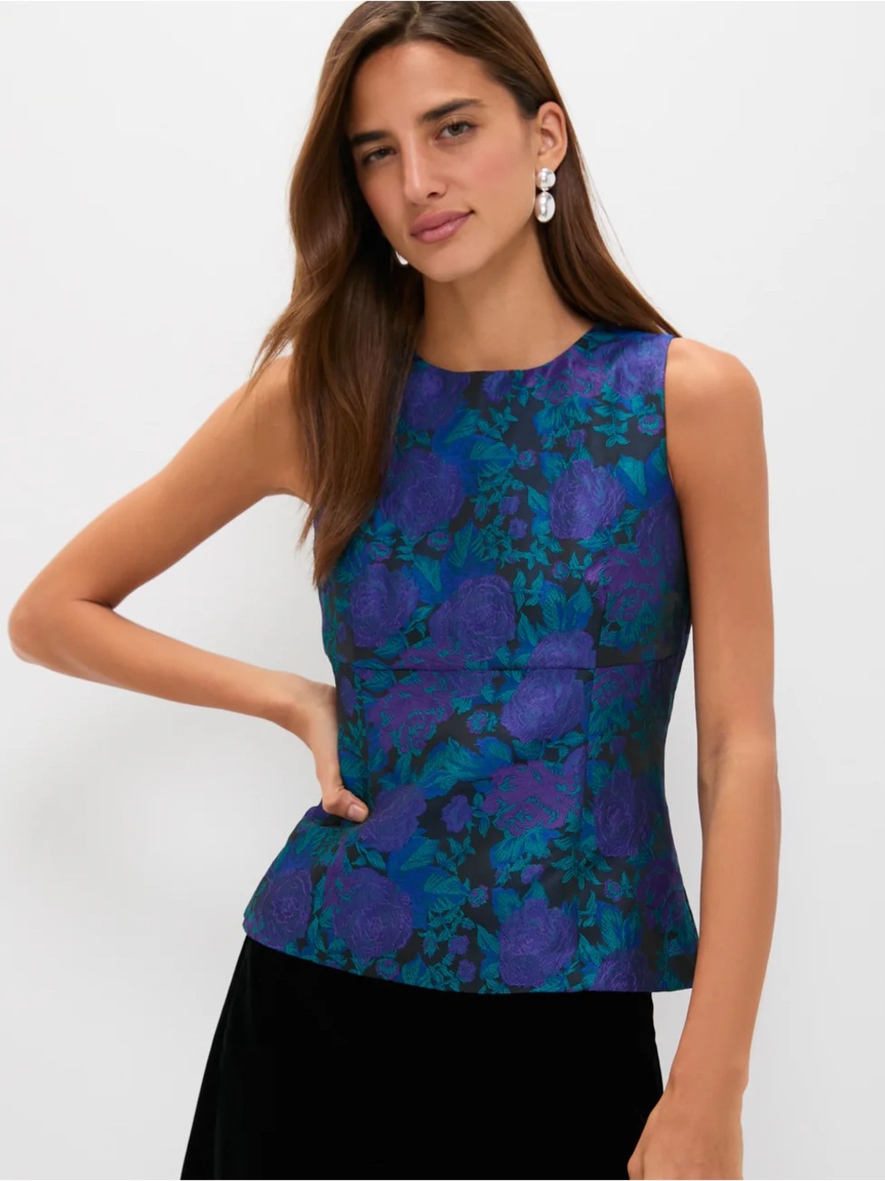 Tuckernuck Jacquard Ivy Floral Blouse New Large